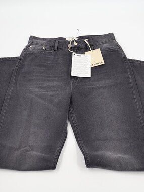 Wandler Rose Jeans Womens Size 30 Black Faded High Rise Straight‎ Leg Organic